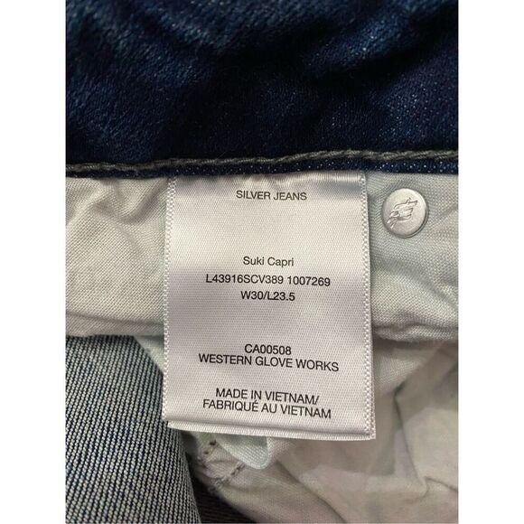 Silver Suki Capri Jeans Cropped Stretch Women’s Sz W30 L23.5 - Picture 3 of 6